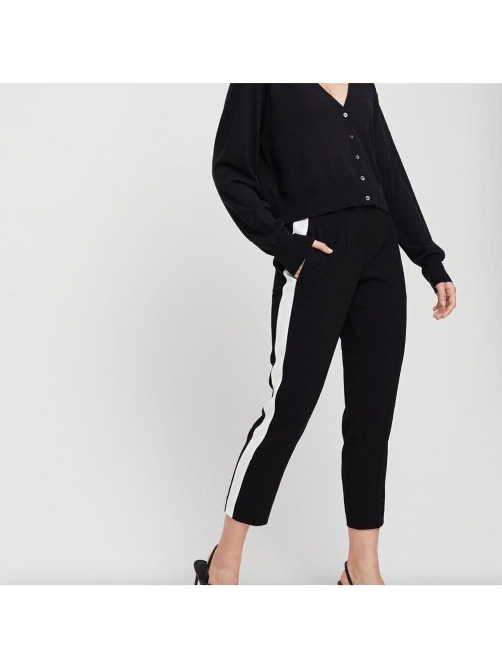 Babaton Conan Pant Black White Stripe Size 12